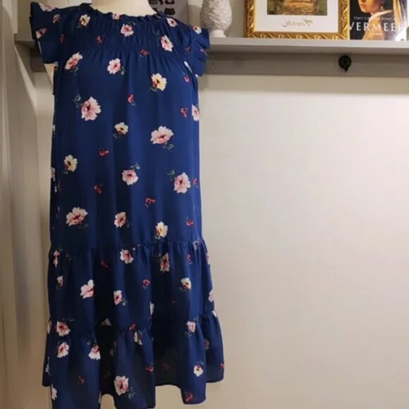 Brand New Women’s Monteau Blue Floral Dress - Picture 11 of 12